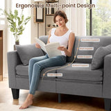 SEJOV 6-in-1 Convertible Sofa Bed, 58" Loveseat Sleeper Sofas with Pull Out Couch Bed, Removable Backrest, Storage Pockets and 2 Pillows, Modern Folding Linen Futon Couch for Small Spaces, Gray SEJOV