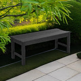 Stoog Outdoor Bench, 2-Person Patio Backless Bench, All-Weather HIPS Garden Bench, Never Rot or Fade, for Backyard, Porch, Patio, Deck, and Entryway, Black Stoog