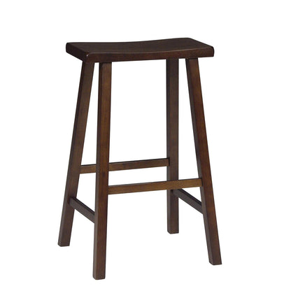 International Concepts 24-Inch Saddle Seat Barstool, Aged Black - WoodArtSupply