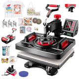 Upgraded 8 in 1 Heat Press Machine 12x15 Inch Heat Transfer Machine w/Tumbler Press 360-Degree Swing Away Multifunction Digital Sublimation Heat Press for T Shirt Mug Hat Plate for Commercial Home AKEYDIY