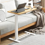 FLEXISPOT Mobile Standing Desk with Wheels Pneumatic Laptop Desk Rolling Computer Cart Movable Height Adjustable Small Sit Stand Desk Computer Workstations Home Use(31.5" W x 17.7" D, Maple) FLEXISPOT