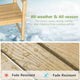 Outdoor Bench, 4 ft Patio Wooden Bench, Weatherproof Sturdy Wood Frame Garden Bench, 2-Person Loveseat with Armrests and Backrest, 800Lbs Weight Capacity, for Porch, Entryway - 22"D x 47.5"W x 34"H B