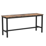 VASAGLE Dining Bench, Pair of 2, Industrial Style, Steel Frame, for Kitchen, Living Room, 12.8 x 42.5 x 19.7 Inches, Brown VASAGLE
