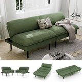 Ribilake 70" Futon Sofa Bed, 4 in 1 Multi-Function Couch Sleeper with Adjustable Backrest, Modern Convertible Futon, Recliner Small Loveseat for Living Room, Dorm, Green Ribilake