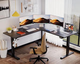 L Shaped Standing Desk Adjustable Height, Electric Corner Standing Desk, Sit Stand Computer Table with Memory Controller for Home (Black, 55 Inch) Homall