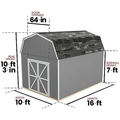 Handy Home Products Braymore 10x16 Do-It-Yourself Wooden Storage Shed with Floor - WoodArtSupply