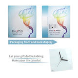 MR.R 2 Piece 8'' Sublimation Blanks Glossy Glass Photo Frame Clock,Square Clock Picture Frame for Heat Transfer Printing,7.8x7.8 inch MR.R