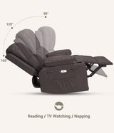 GarveeHome Recliner Chairs, Classic Manual Leather Recliner, Home Theater Seating with Lumbar & Arms Support for Living Room, Bedroom and Nursery - Espresso Brown GarveeHome