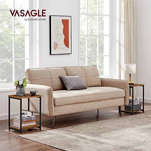 VASAGLE Side Tables Set of 2, Small End Table, Nightstand for Living Room, Bedroom, Office, Bathroom, Rustic Brown and Black ULET272B01 - WoodArtSupply