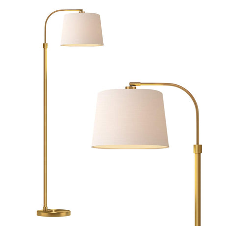 Oneach 62" Gold Floor Lamp for Living Rooms Tall Arc Standing Lamps for Bedrooms Industrial Corner Nursery Girls Kid Vintage Mid-Century Modern Reading Light Office Antique Brass Shade Lantern Oneach