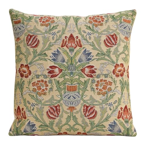 Charlotte Home Furnishings Throw Pillow Covers 16x16 in Single Stem Decorative Couch Pillow Cover Boho Decor European Tapestry Cushion Cases Living Room Cozy Home Decor Jacquard Woven Soft Cotton C Charlotte Home Furnishings Inc