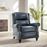 DREAMSIDEA Faux Leather Recliner Chair, Modern Pushback Armchair with Adjustable Backrest & Footrest for Bedroom, Living Room