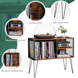 Vfelf Record Player Stand, Record Player Table with Vinyl Storage Holds up to 230 Albums Storage Cabinet Turntable Stand Album Shelf and Holder Vfelf