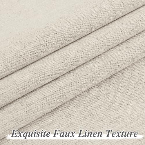 StangH Full Blackout Linen Curtains 84 inches Long, Extra Wide Pinch Pleated Living Room Darkening Drape Neutral Boho Energy Saving Sliding Door for Home Office, W72 x L84, 1 Panel StangH