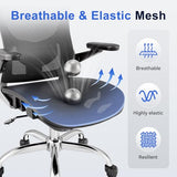 marrap Ergonomic Office Chair, Mesh Seat Cushion with 3D Armrests and 3D Headrest, Adjustable Lumbar Support with 90-120° Rocking Function, SGS Class 4 Gas Clylinder, Black marrap