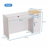 Small Reception Desk, Retail Counter with Outer Display Shelf & Lockable Drawer, Modern Front Desk Reception Room Table, Checkout Table for Lobby, Shop, Home Office (Right Hand Cabinet, 39.37 in) ZWDMAER