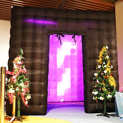Staelea Inflatable Photo Booth(Black and White, Two Doors, 9.2X 9.2X 9.2ft), Tent with Air Blower, for Wedding Party Commercial Lease Exhibition Display staelea
