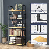 NUMENN 5-Tier Modern Bookshelf - Stylish Storage Organizer for Home & Office in Natural Finish NUMENN