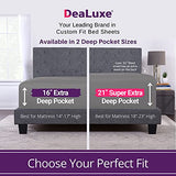 Twin Deep Pocket Fitted Sheet – Deep Pocket Twin Fitted Sheet – Microfiber Twin Size Fitted Sheets Only – Single Mattress Fitted Bed Sheet Set – Kids Bed Fitted Sheet for Boys / Girls 21 Inch Grey DeaLuxe