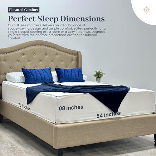 Aylas Furniture Full Size Mattress 8 Inch Full Size Foam Mattress High Density Reflex Support Layer & Visco-Elastic Comfort Foam & Premium Polyester Cover Eco-Friendly Breathable Firm Full Mattress