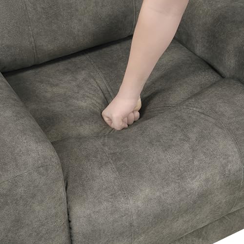 Lexicon Manual Recliner Chair, Textured Microfiber Reclining Sofa Chair, Home Theater Seating, Wall Hugger, Track Arms, Manual Recliner for Living Room/Office/Apartment, Easy Assembly, Brown Lexicon