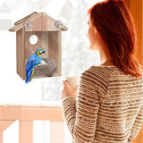 Window Birdhouse for Outdoor Hanging Natural Wood Bird House with Suction Cups for Garden Decor Bird Houses for Outside Clearance CHIUEAST