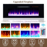 LUXOAK 80 inch Floating TV Stand with 40" Electric Fireplace, Wall Mounted Electric Fireplace Entertainment Center with Storage Space, TV Stand for Living Room for TVs Up to 90", White&Black LUXOAK