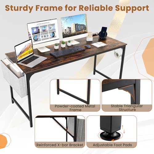Giantex 30 FT Conference Table with Charging Station, 6 PCS 60" x 24" Rectangular Large Meeting Room Desk with Storage Bag & Hook, Space Saving Seminar Table, Modern Office Computer Desk for 12 People Giantex