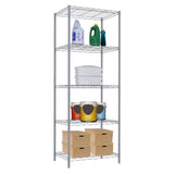 Home Basics Wire Shelving Storage Unit (5 Tier, Grey) Home Basics