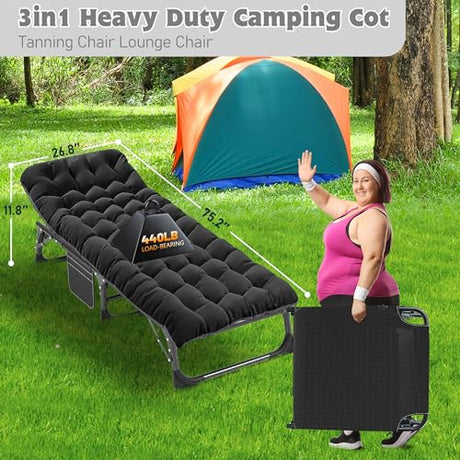 ABORON Heavy Duty Tanning Chair,Outdoor 5-Position Folding Chaise Lounge Chair with Pad,Portable Beach Lounge Chair for Outdoor Sunbathing Patio Pool Lawn Deck Poolside ABORON