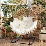 JAMFLY Egg Chair Rocking Chairs, Beige