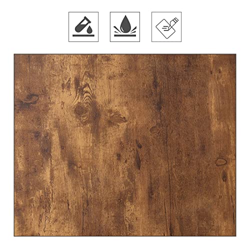 soges 4 Person Dining Table Set, 43.3inch Kitchen Table Set for 4, Dining Room 2 Chairs with Backrest, 2-Person Bench with Storage Rack, Vintage Brown soges