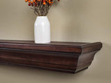 MANTELSDIRECT 60 Inch Floating Fireplace Mantel Wood Shelf in Chocolate - Colton from Mantels Direct | Wooden Rustic Wall Shelf Perfect for Décor and Electric Fireplaces MANTELSDIRECT