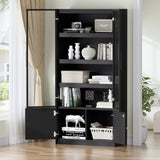 PAKASEPT 5 Tier Display Case with Glass Doors, 65" Display Cabinet with LED Light, Tall Curio Cabinets Display Shelf for Collectibles, Bookcase Bookshelf for Bedroom, Living Room PAKASEPT