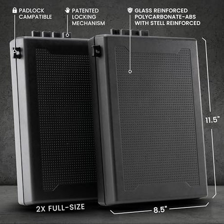 STOPBOX Gun Safe Alternative - Tactical Handgun Storage, Instant Access Portable Gun Case, TSA Compliant Gun Lock Box for Quick Handgun Access | Black - 2PK (Full-Size Only) StopBox USA