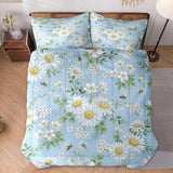 WeCozy Twin Size Comforter Set with Pillowcase, Wildflower Daisy Flower Floral Soft 2 Pcs Bedding for Kids and Adults Bedroom Bed Decor WeCozy