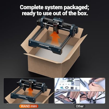 WIZMAKER Laser Engraver Machine, 2.5W Laser Engraver, Spot Size 0.04mm, Engraving Speed 12000mm/min, Supports WiFi/Hotspot/USB, Suitable for Wood, Leather, Acrylic, and Glass Materials WIZMAKER
