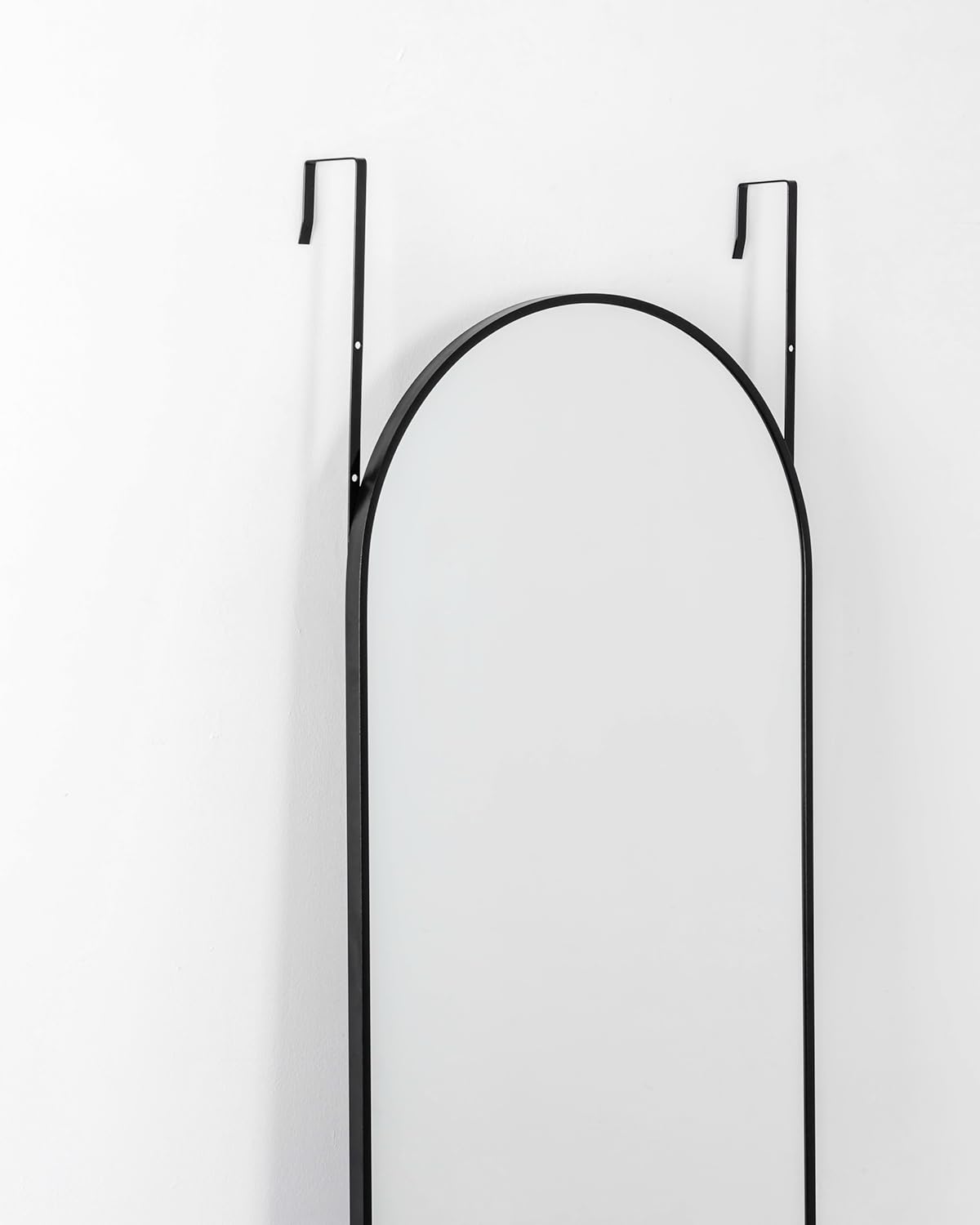 Otlsh 14"×48" Door Mirror,Arched Full Length Mirror, Over The Door, Arch Wall Mirror, Thin Frame, Aluminum Alloy, for Bedroom, Living Room, Entryway -Black Otlsh