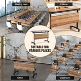Rectangle Conference Table,Modular Conference Room Tables with Flip Top,Mobile Table with Four Flexible Wheels,Modern Meeting Seminar Tables,Folding Meeting Training Room Table (6Pack, 1619B, 70.8in) ATagope