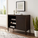 Crosley Furniture Asher Media Console and Record Player Stand with Storage for Vinyl Records, Dark Brown Crosley Furniture