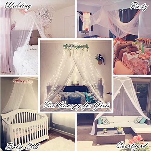 Eimilaly Bed Canopy Mosquito Net, Bed Canopy for Girls Room Decor - Insect Protection Hanging Canopy for Adults, Babies, Outdoor Camping, Blue/Single Door Eimilaly