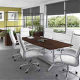 BOWERY HILL 96W x 42D Boat Shaped Conference Table in Black Walnut BOWERY HILL