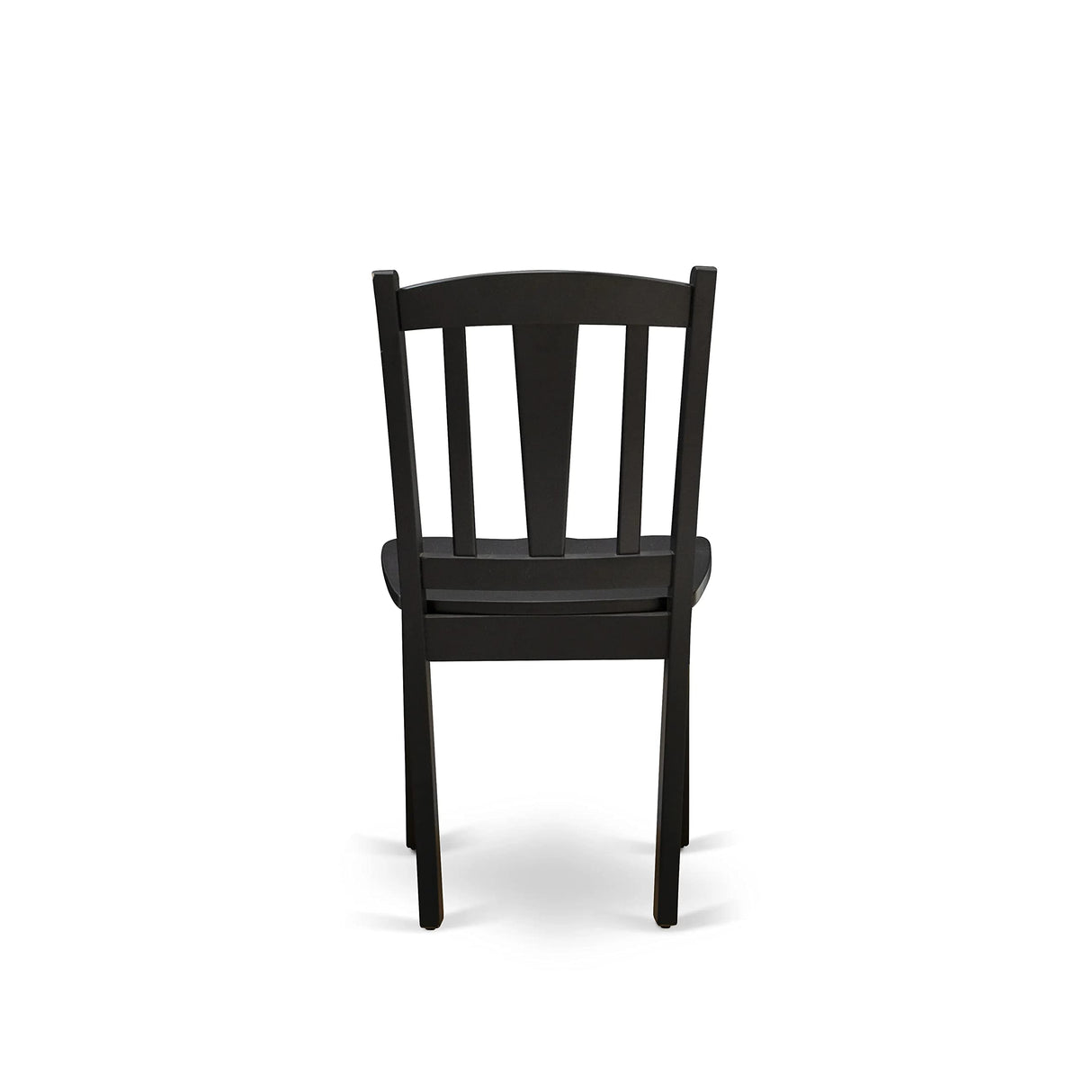 East West Furniture DLC-BLK-W Dublin Kitchen Dining Chairs - Slat Back Wood Seat Chairs, Set of 2, Black East West Furniture