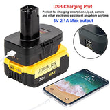 USB Battery Adapter for Craftsman C3 19.2V Cordless Tools, Converter for Dewalt 20V MAX and for Milwaukee M18 18V Lithium Battery to Craftsman 19.2 Volt Lithium Ion Battery Adaptor, w/ 5V 2A USB Port QINIZX