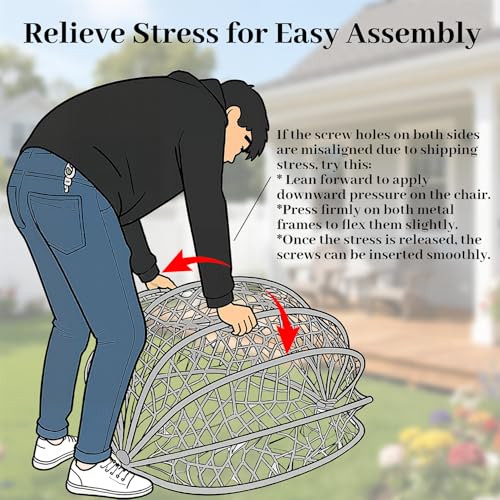 EortheX Hanging Egg Chair with Cushions – Comfortable Rattan Swing Chair with Stand for Patio, Garden, or Balcony – Stylish and Relaxing Outdoor Lounge Chair, 350LBS Capacity Indoor Outdoor (Beige) EortheX outdoor fancy