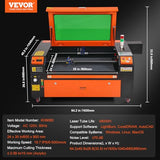 VEVOR 100W CO2 Laser Engraver, 24 x 35 in, 19.7 IPS Laser Cutter Machine with 2-Way Pass Air Assist, Compatible with LightBurn, CorelDRAW, AutoCAD, Windows, Mac OS, Linux, for Wood Acrylic Fabric More VEVOR