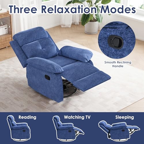 Small Rocker Swivel Recliner Chair for Adults Women for Small Spaces, Bedroom, Living Room