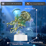 Piececool 3D Metal Puzzles for Adults - Marine Organism Jellyfish Night Light with USB Plug, Hobbies DIY Metal Arts & Crafts 3D Model Building Kits, Creative Gifts & Home Decor