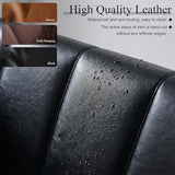 GULFXDS 83" Leather Couch for Living Room, Mid Century Modern 3 Seater Faux Leather Sofa, Comfy Convertible Futon Sofa with Adjustable Backrest for Office, Apartment (Black) GULFXDS