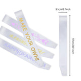 MDOZQ 6 Pcs Sash Blank Satin Sash Party Favors White Sash Plain Sash Bridal Shower Decorations Sashes For Birthday, Wedding, Graduation, DIY, Beauty Pageant, Hen Party, Homecoming, Make Your Own Sash MDOZQ